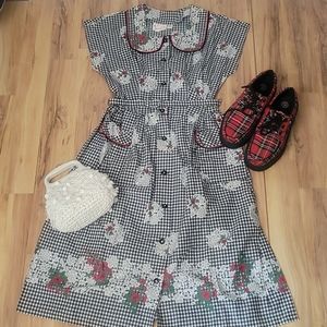Vintage 1950s Belted Day Dress M